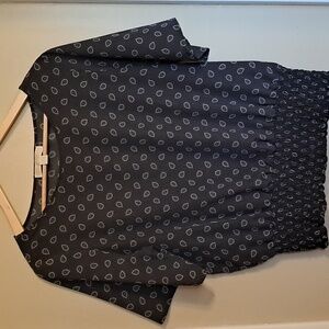 Michael Kors Black and White Patterned Blouse
